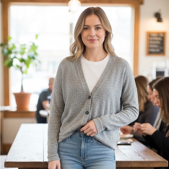 Ardene Sweaters - Ardene Heather Gray Oversized Cardigan